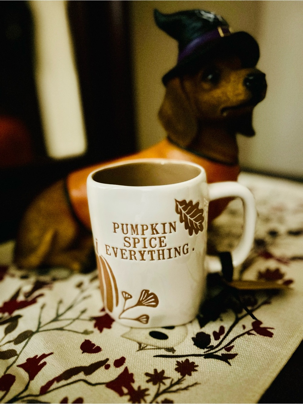 Pumpkin Spice Everything Ceramic Mug by Rae Dunn
